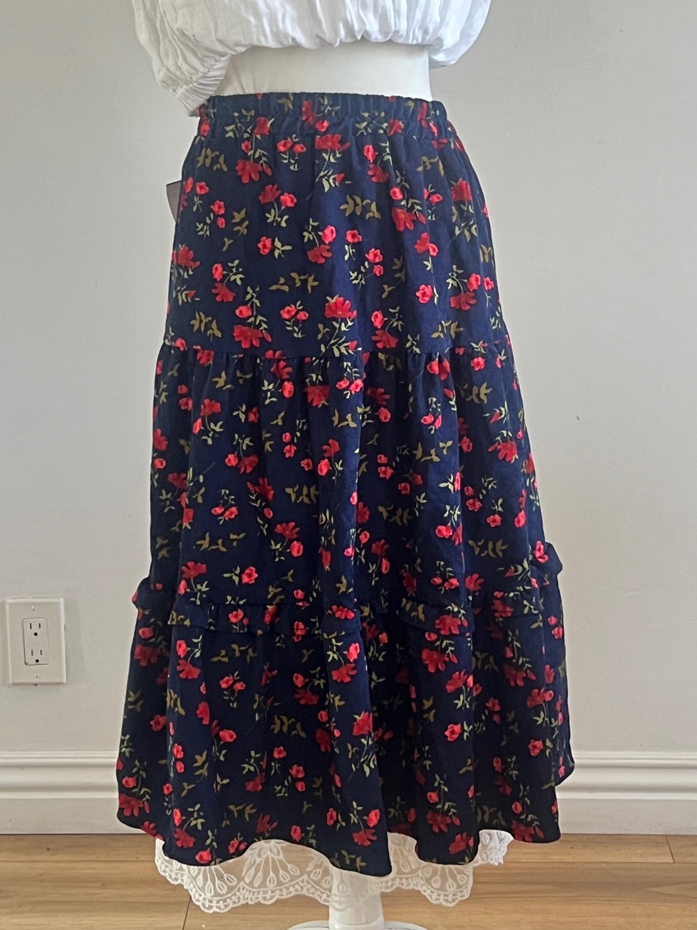 Conbipel Floral Tiered Boho Western Hippie Cottage Farm Prairie Vintage